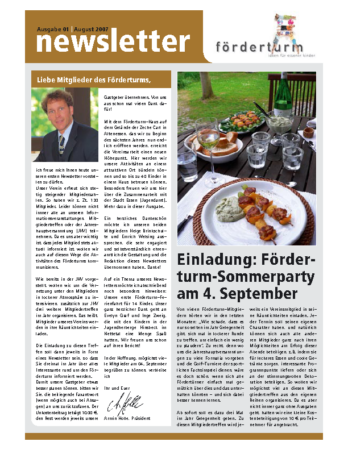 Foerderturm Newsletter Nr. 01 2007